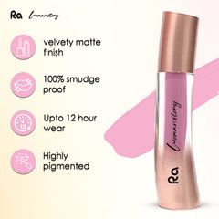 Ra Womanstory Comfy Silk Non Transfer 12H Liquid Nude Matte Lipstick - 29 Blush & Bare