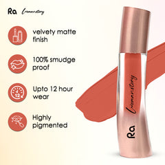 Ra Womanstory Comfy Silk Non Transfer 12H Liquid Nude Matte Lipstick - 40 Divalicious