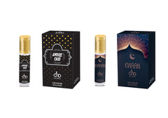 DNA LIFESTYLE Ambre Oud and Ewaan, Dubai Series, Roll-on Pure Perfume, 6ml - Pack of 2