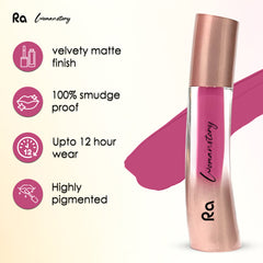 Ra Womanstory Comfy Silk Non Transfer 12H Liquid Nude Matte Lipstick - 158 Georgia peach