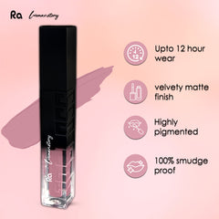 Ra Womanstory Comfy Silk Non Transfer 12H Liquid Nude Matte Lipstick - 19 Pout in Peach