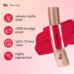 Ra Womanstory Comfy Silk Non Transfer 12H Liquid Matte Lipstick - 02 Red Rouge
