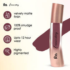 Ra Womanstory Comfy Silk Non Transfer 12H Liquid Nude Matte Lipstick - 64 Rose Taupe