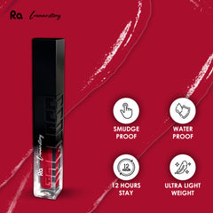 Ra Womanstory Comfy Silk Non Transfer 12H Liquid Matte Lipstick - 12 Sensational red