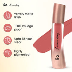 Ra Womanstory Comfy Silk Non Transfer 12H Liquid Nude Matte Lipstick - 84 Velvet Nude