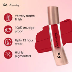 Ra Womanstory Comfy Silk Non Transfer 12H Liquid Matte Lipstick - 03 Harmony in Red