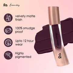 Ra Womanstory Comfy Silk Non Transfer 12H Liquid Matte Lipstick - 25 Plum Brandy