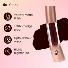 Ra Womanstory Comfy Silk Non Transfer 12H Liquid Matte Lipstick -88 midnight merlot