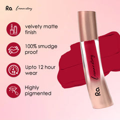 Ra Womanstory Comfy Silk Non Transfer 12H Liquid Matte Lipstick - 12 Sensational red